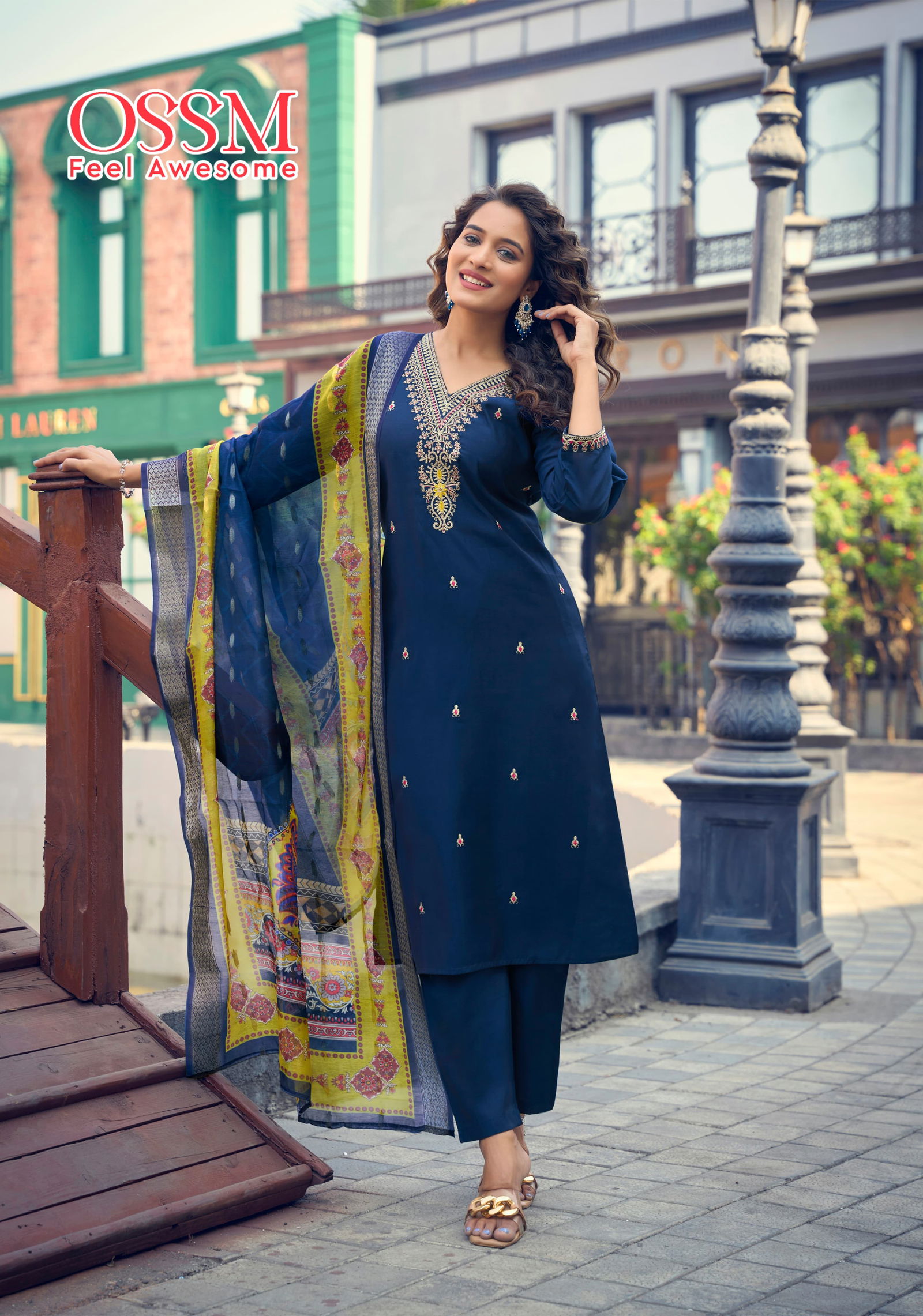 Nusrat Vol 2 By Ossm Viscose Roman Silk Kurti With Bottom Dupatta Orders In India